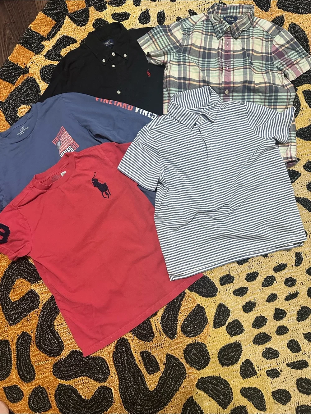 Ralph Lauren Red Polo Short Sleeve Shirt with Navy Pony Embroider